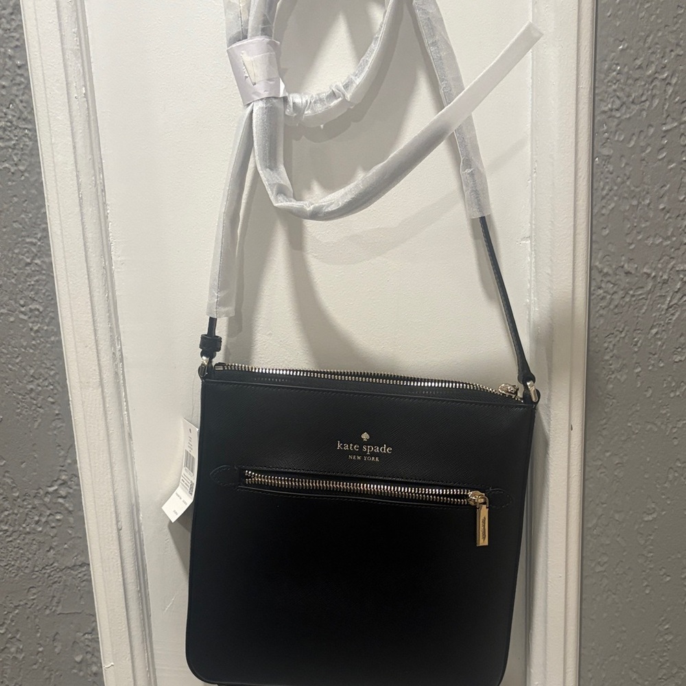 Kate Spade Black Crossbody Bag with Gold Accents